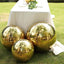 Gazing Globe Mirror Ball Reflective Hollow Stainless Steel Gold Sphere - Decorative Garden Display Ornament 22"