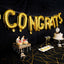 13" Ready-To-Use Shiny Gold "Congrats" Mylar Foil Balloon Banner Sign