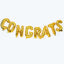13" Ready-To-Use Shiny Gold "Congrats" Mylar Foil Balloon Banner Sign