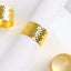 4 Pack Shiny Gold Basket Weave Napkin Rings, Metallic Napkin Holders
