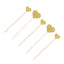 24-Pack Cupcake Topper Picks Heart Shaped Design Glitter Gold - Party Cake Toppers 4.5", 4"
