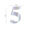 4-Pack Stickers Banner Custom 0-9 Number "5" Design Iridescent - Milestone Age and Date Stick-On Numbers 5"