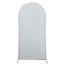 7ft Silver Shimmer Tinsel Spandex Chiara Backdrop Stand Cover For Fitted Round Top Wedding Arch