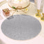 6-Pack Placemats Glitter Design Silver Sparkle Round - Non-Slip Decorative Dining Table Mats 13"