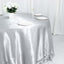 Satin 132" Round Tablecloth Silver - Stylish Seamless Table Cover