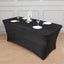 Shimmer Tinsel Spandex 72"x30" Rectangle Tablecloth Metallic Black Glittered Shiny Stretch Table Cover