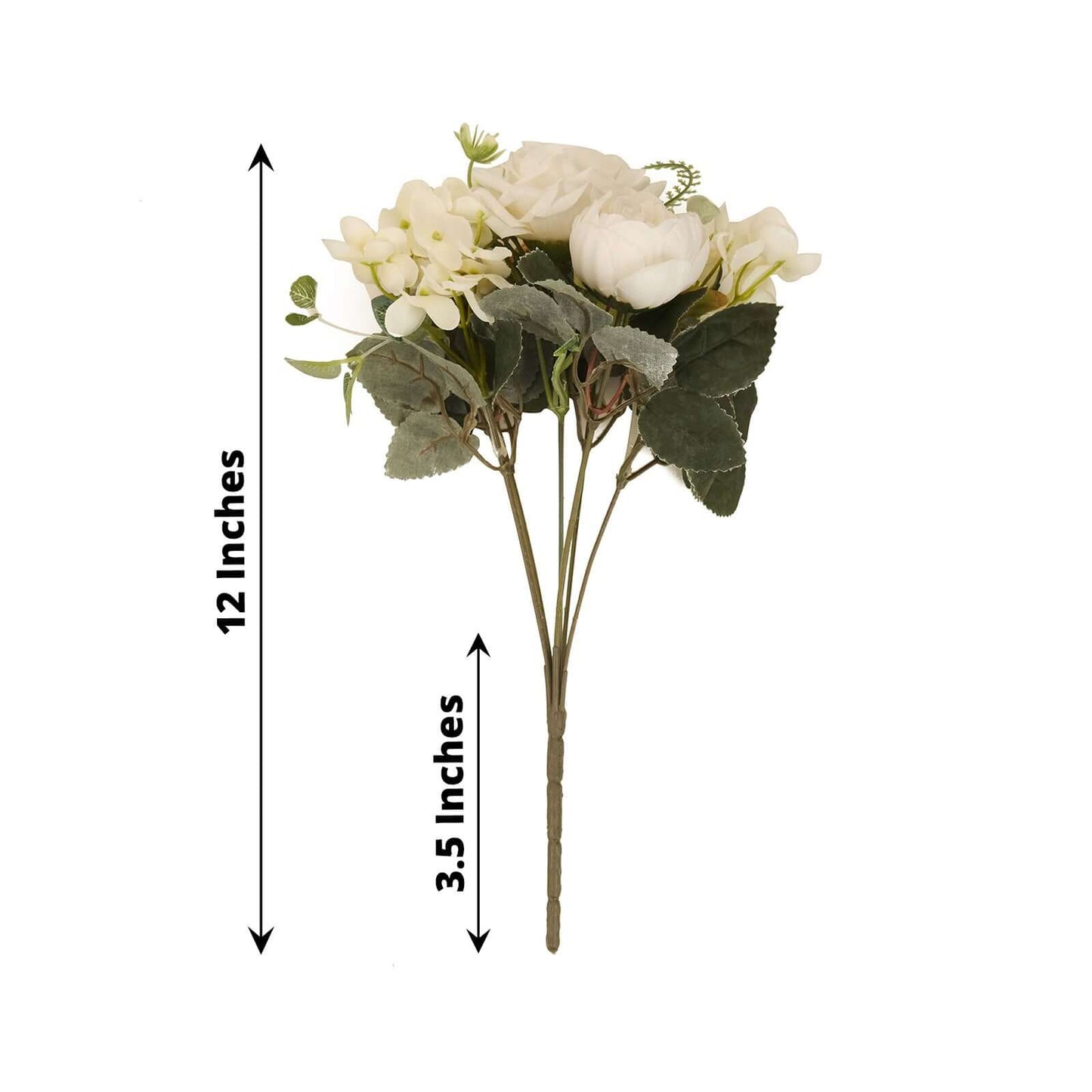 2 Pack Artificial Rose & Peony Floral Arrangements â€“ 12" Ivory Silk Bouquets for Weddings & Home DÃ©cor