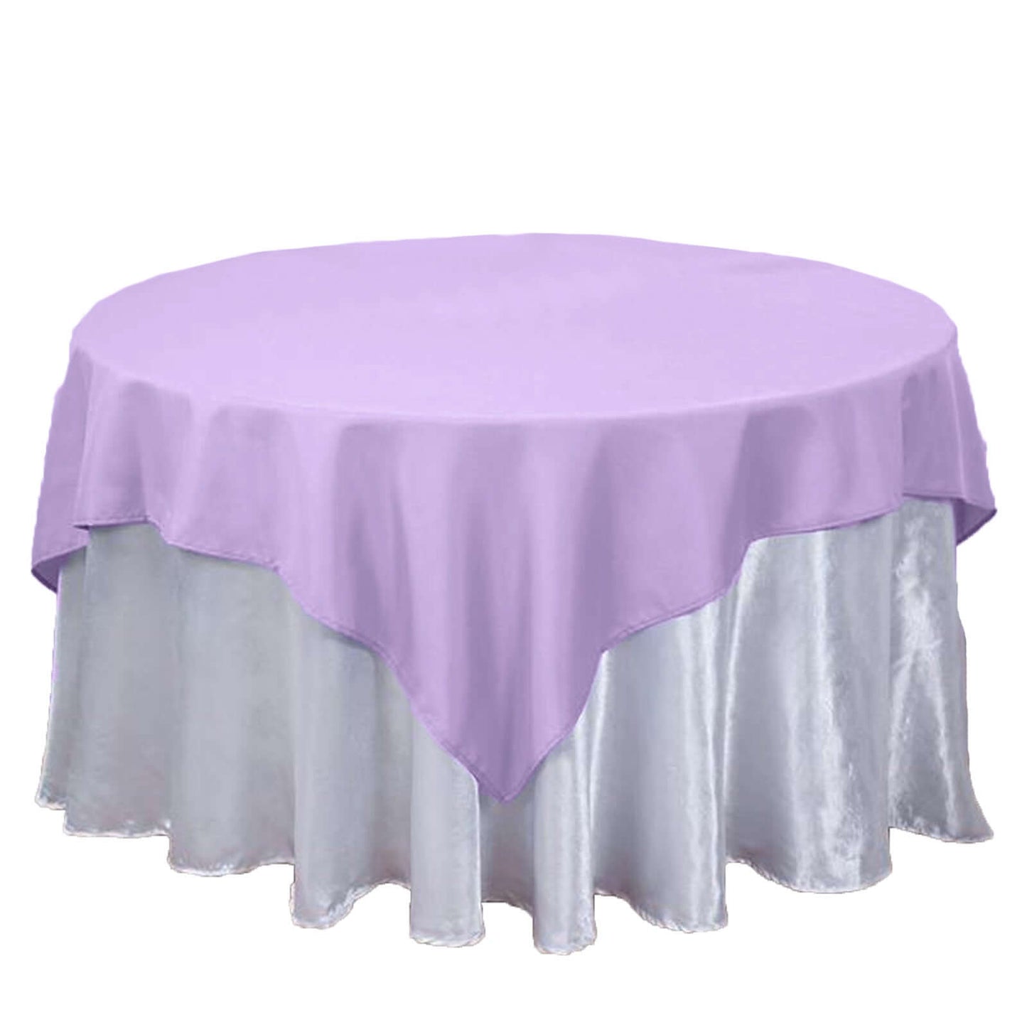 Polyester 70"x70" Table Overlay Square Tablecloth Lavender Lilac - Wrinkle-Resistant & Durable Table Cover