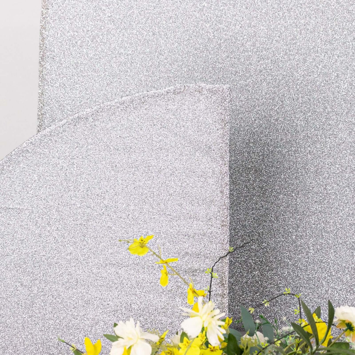 Set of 4 Silver Chiara Wedding Arch Covers Shimmer Tinsel Finish, Fitted Covers For Half Moon Backdrop Stands - 2.5ft, 5ft, 6ft, 7ft