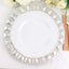 6-Pack Plastic Round Charger Plates 13" in Silver with Bejeweled Rim, Luxe Decorative Dinner Party Charger Tableware