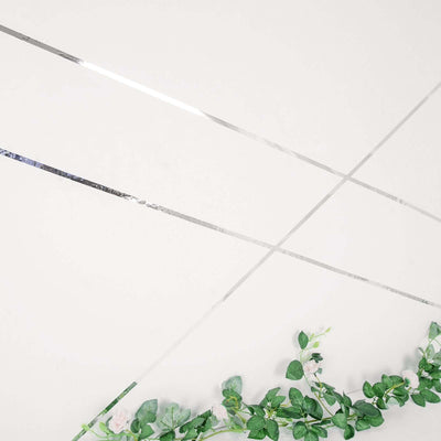 100 Yds 3/8" Silver Metallic Film Tape Adhesive, DIY Floral Wrap Craft Decor Tape - Polyester with Acrylic