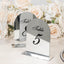 Silver Mirror Arch Acrylic Table Numbers (1-10) - 6"x7" Wedding Reception Signs with Black Print & Stands