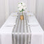 Satin 12"x108" Table Runner Silver Stripe - Stripe Table Decor