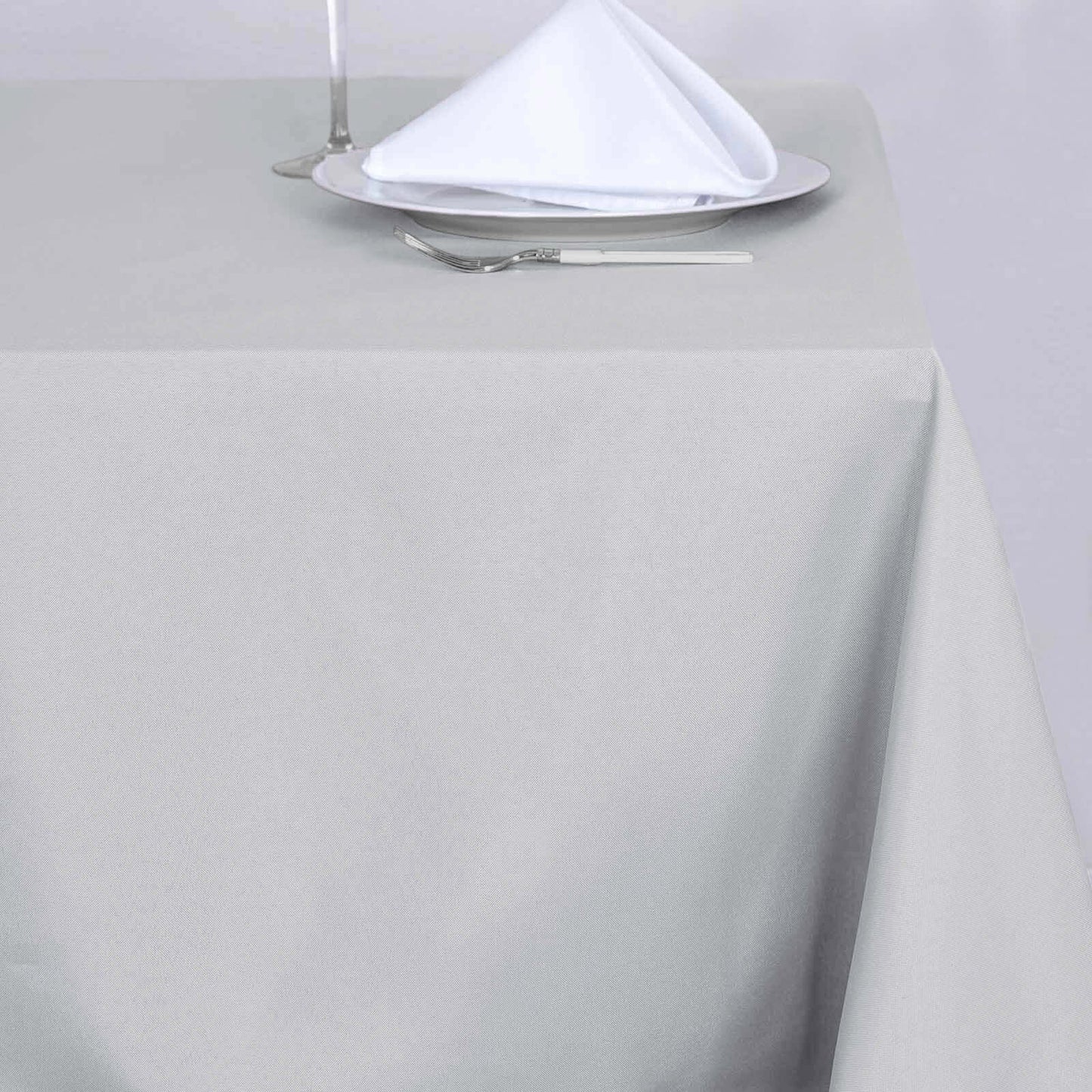 Polyester 70"x70" Table Overlay Square Tablecloth Silver - Wrinkle-Resistant & Durable Table Cover