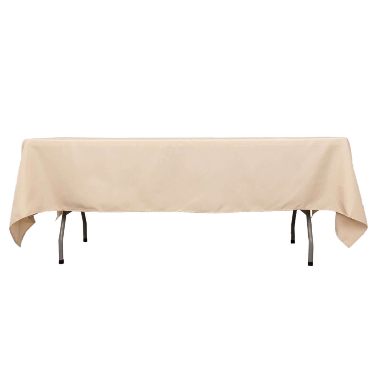 Premium Polyester 60"x102" Rectangle Tablecloth Beige - Durable 220GSM Wrinkle-Resistant Table Cover