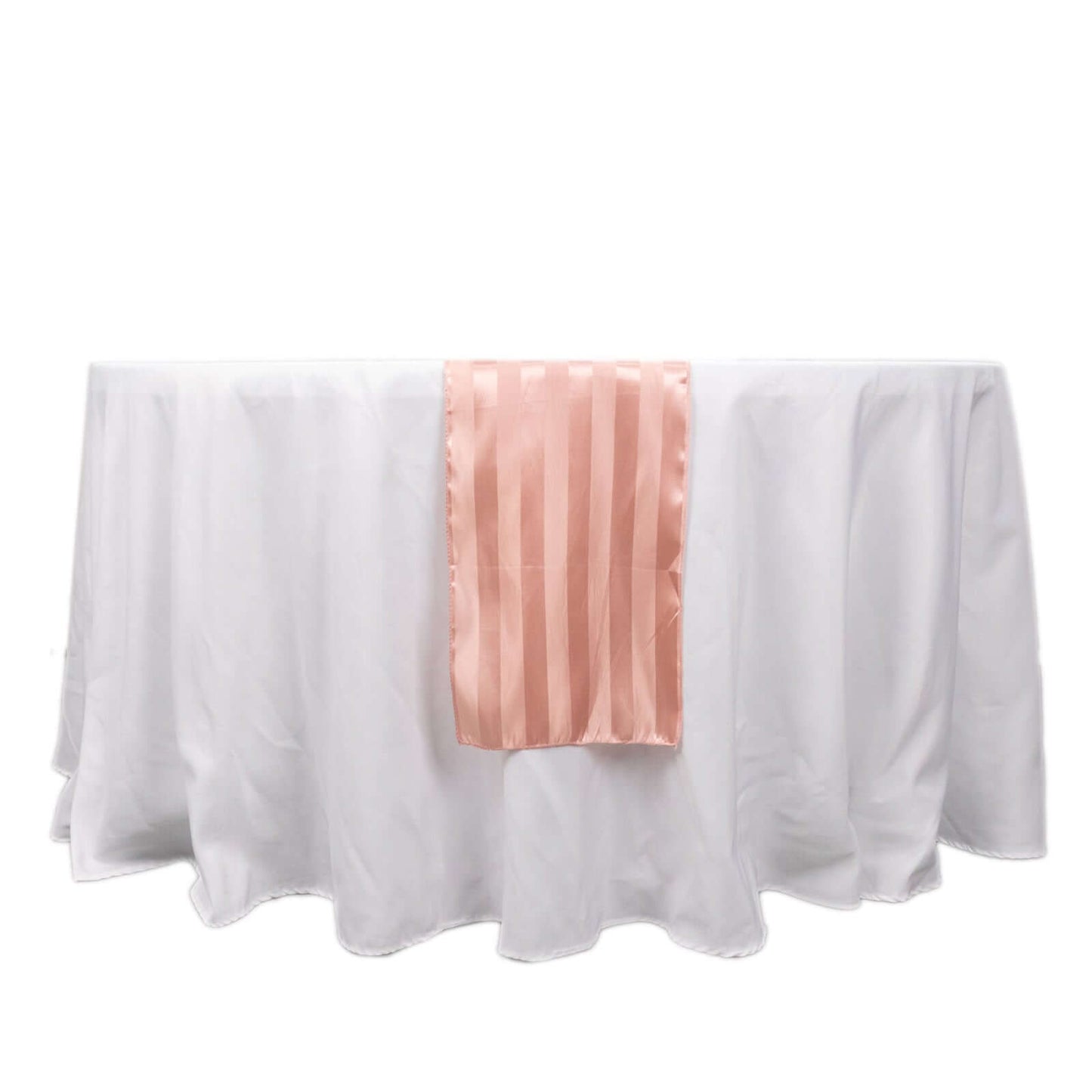 Satin 12"x108" Table Runner Dusty Rose - Stripe Table Decor
