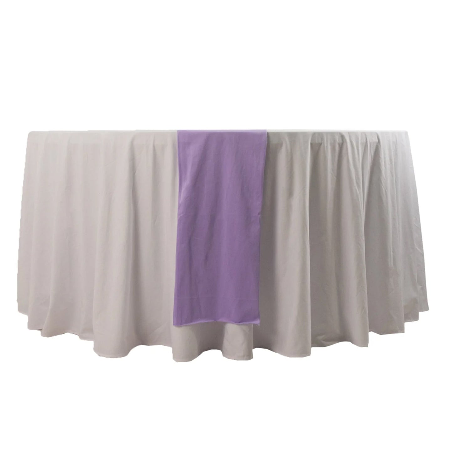 Scuba Polyester 12"x108" Table Runner Lavender Lilac - Wrinkle-Free Table Linen