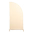 7ft Matte Beige Spandex Half Moon Chiara Backdrop Stand Cover, Custom Fitted Wedding Arch Cover