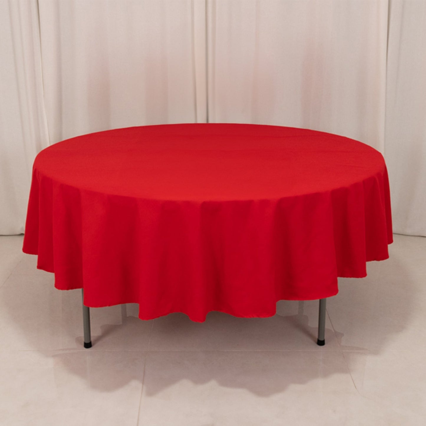 Cotton Blend 90" Round Tablecloth Red - Wrinkle-Resistant Table Cover