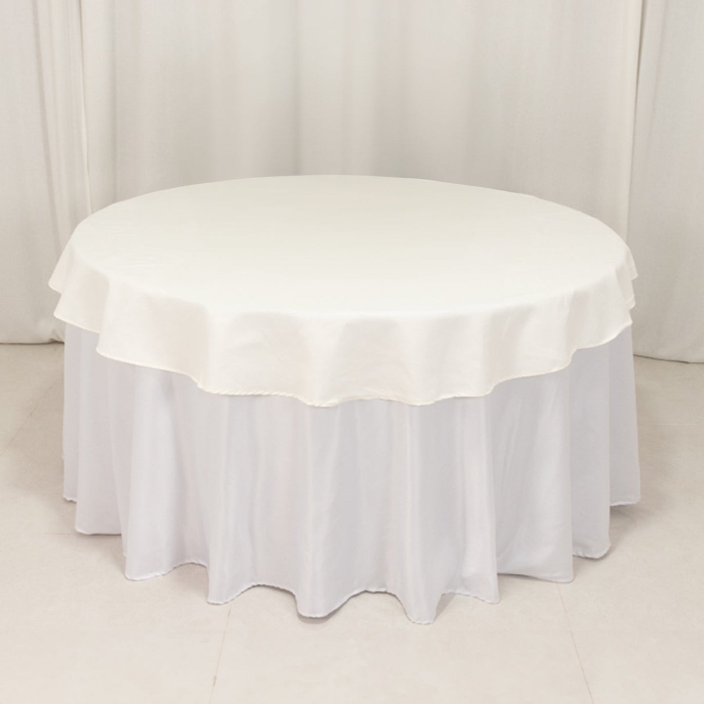 Cotton Blend 70" Round Tablecloth Ivory - Wrinkle-Resistant Table Cover