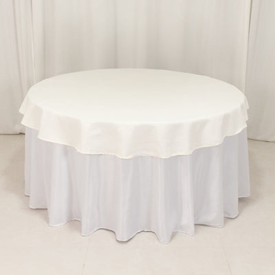 Cotton Blend 70" Round Tablecloth Ivory - Wrinkle-Resistant Table Cover