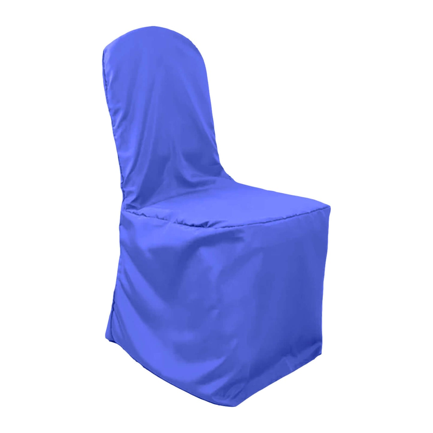 Polyester Slip On Banquet Chair Covers Royal Blue - Stain-Resistant Reusable Durable Fabric