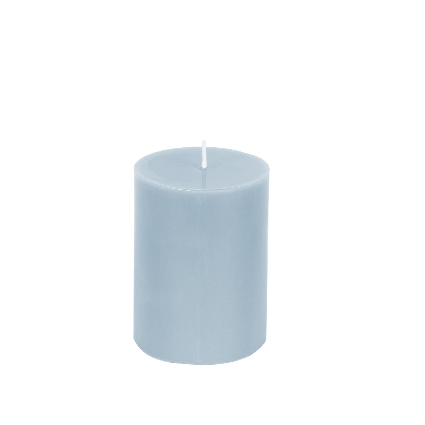 12-Pack 3"x4" Unscented Dripless Pillar Candles â€“ Dusty Blue Long-Burning Wax Candles with Cotton Wicks for Home, Weddings & Event Decor