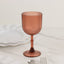 12-Pack Plastic Goblets Dusty Rose Vintage Ribbed Pattern - Reusable Shatterproof Glassware 9oz