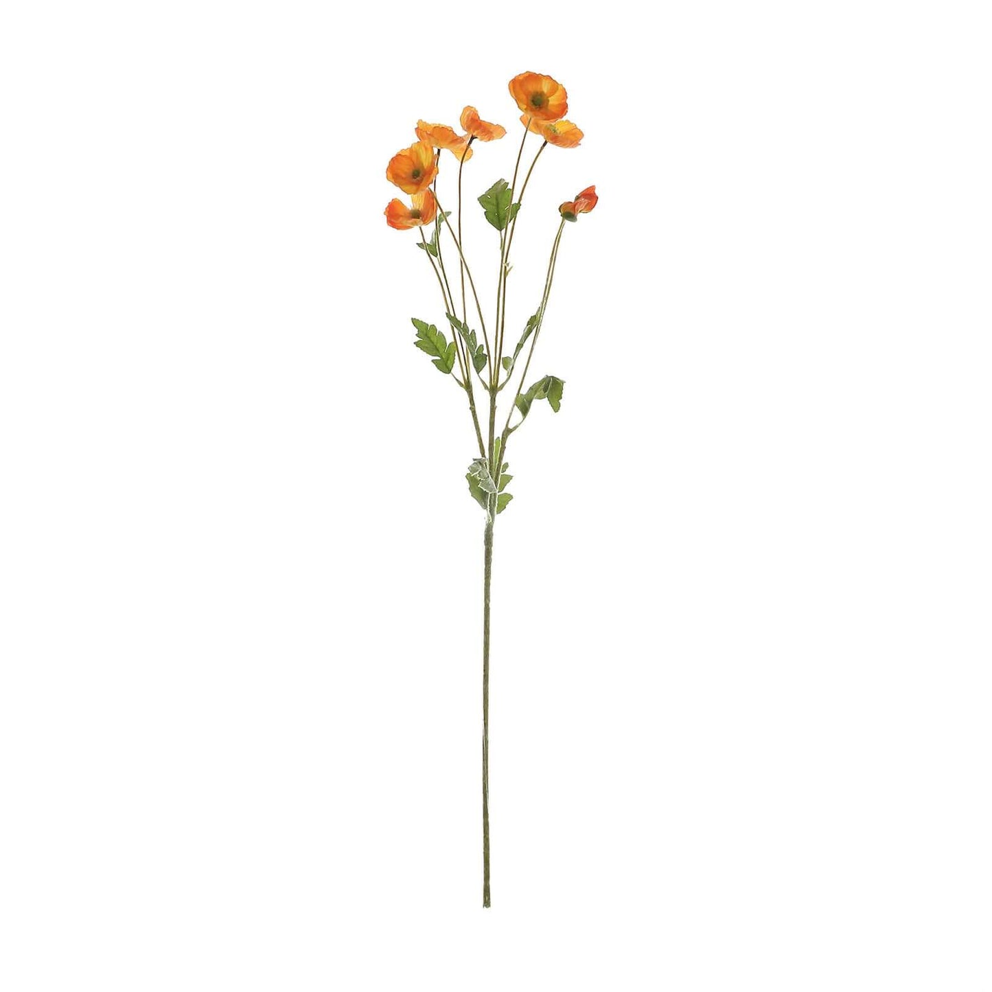 2 Stems 33" Orange Artificial Silk Poppy Flower Bouquet Bushes
