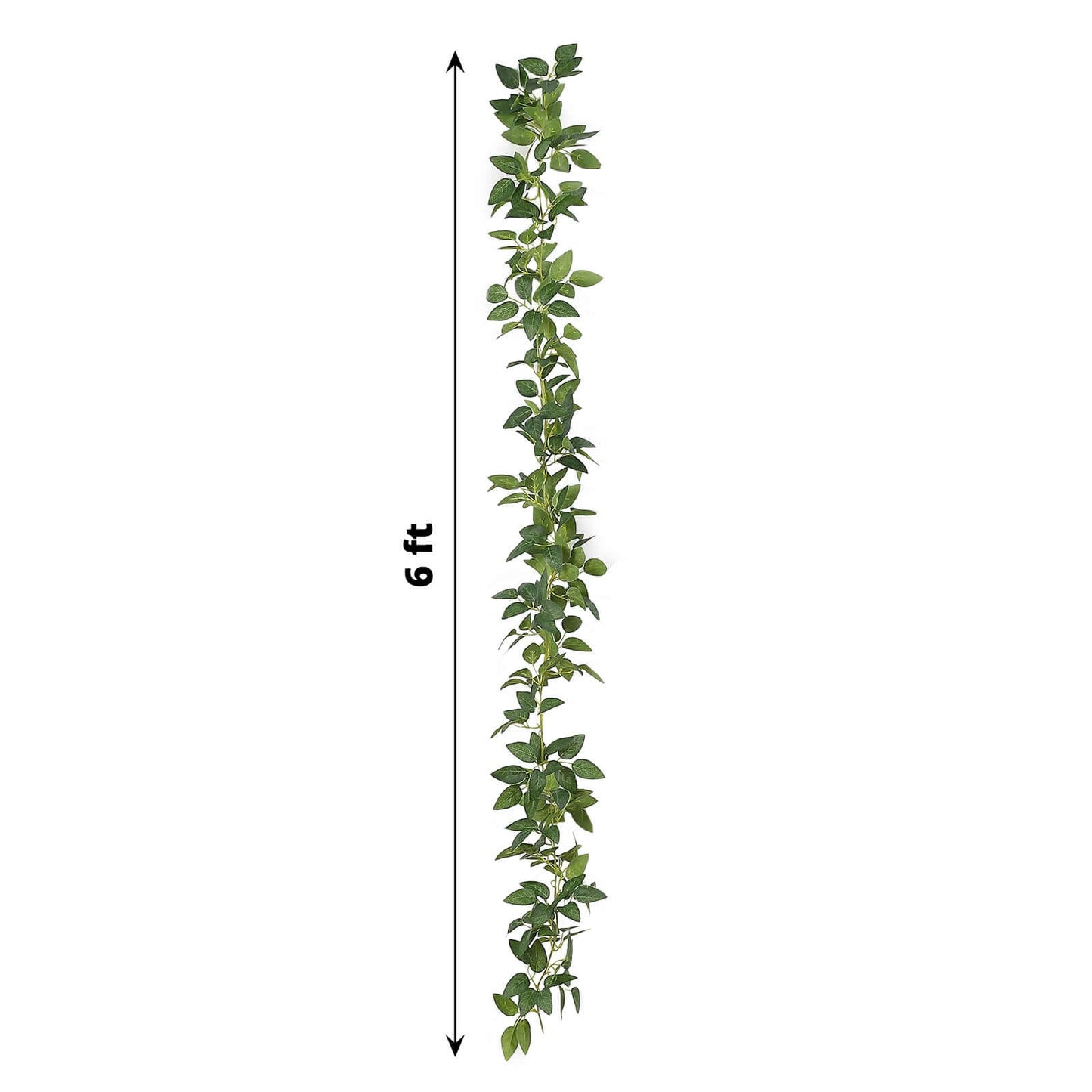 6ft Real Touch Green Artificial Silk Rose Leaf Hanging Vine, Flexible Greenery Table Garland