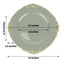 6-Pack Acrylic Round Charger Plates 13" in Dusty Sage Green with Gold Embossed Baroque Rim, Antique Decorative Dinner Party Charger Tableware
