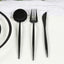 60 Pack Plastic Silverware Set, Black Heavy Duty Disposable Sleek Utensil Cutlery