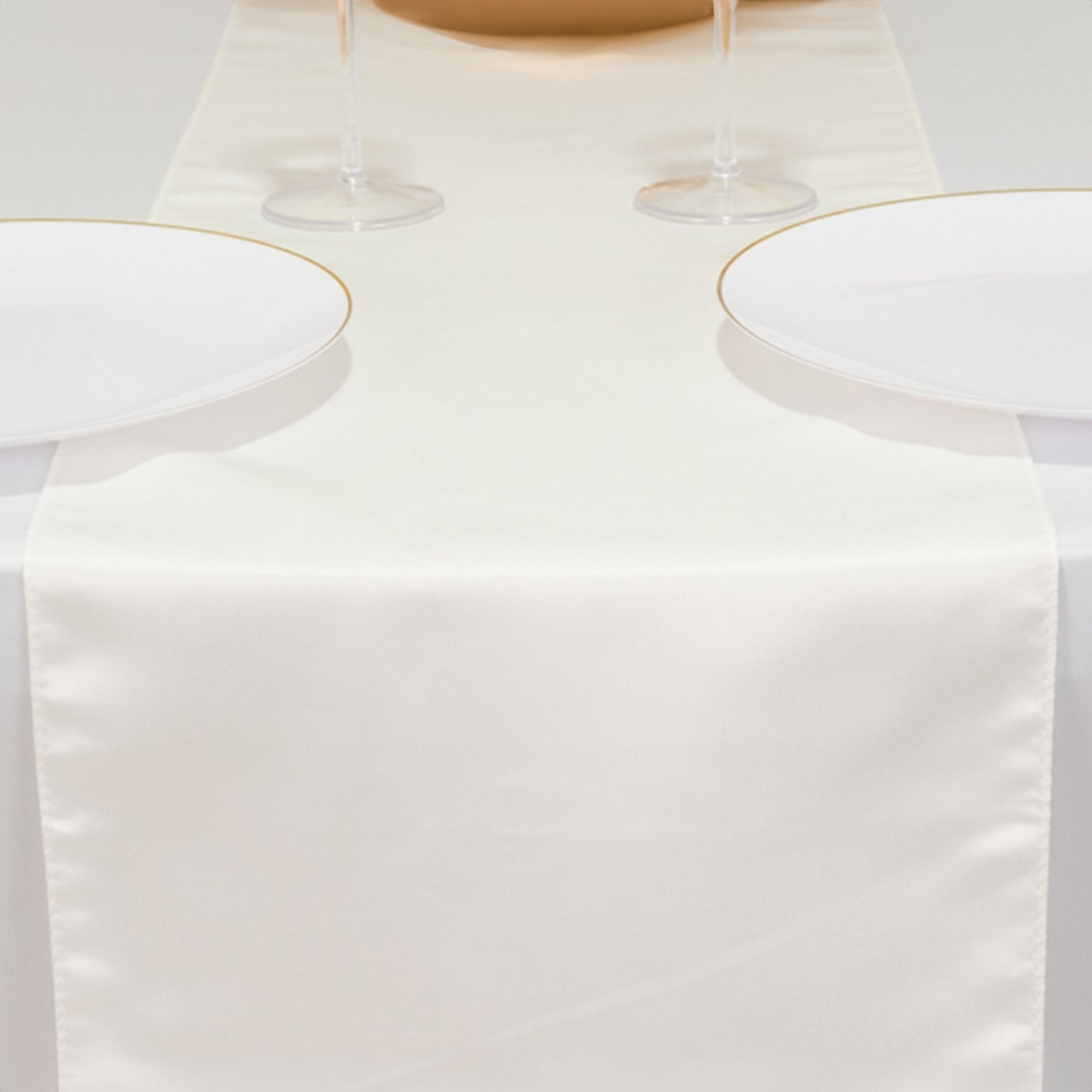 Lamour Satin 12"x108" Table Runner Ivory - Smooth & Lustrous Finish