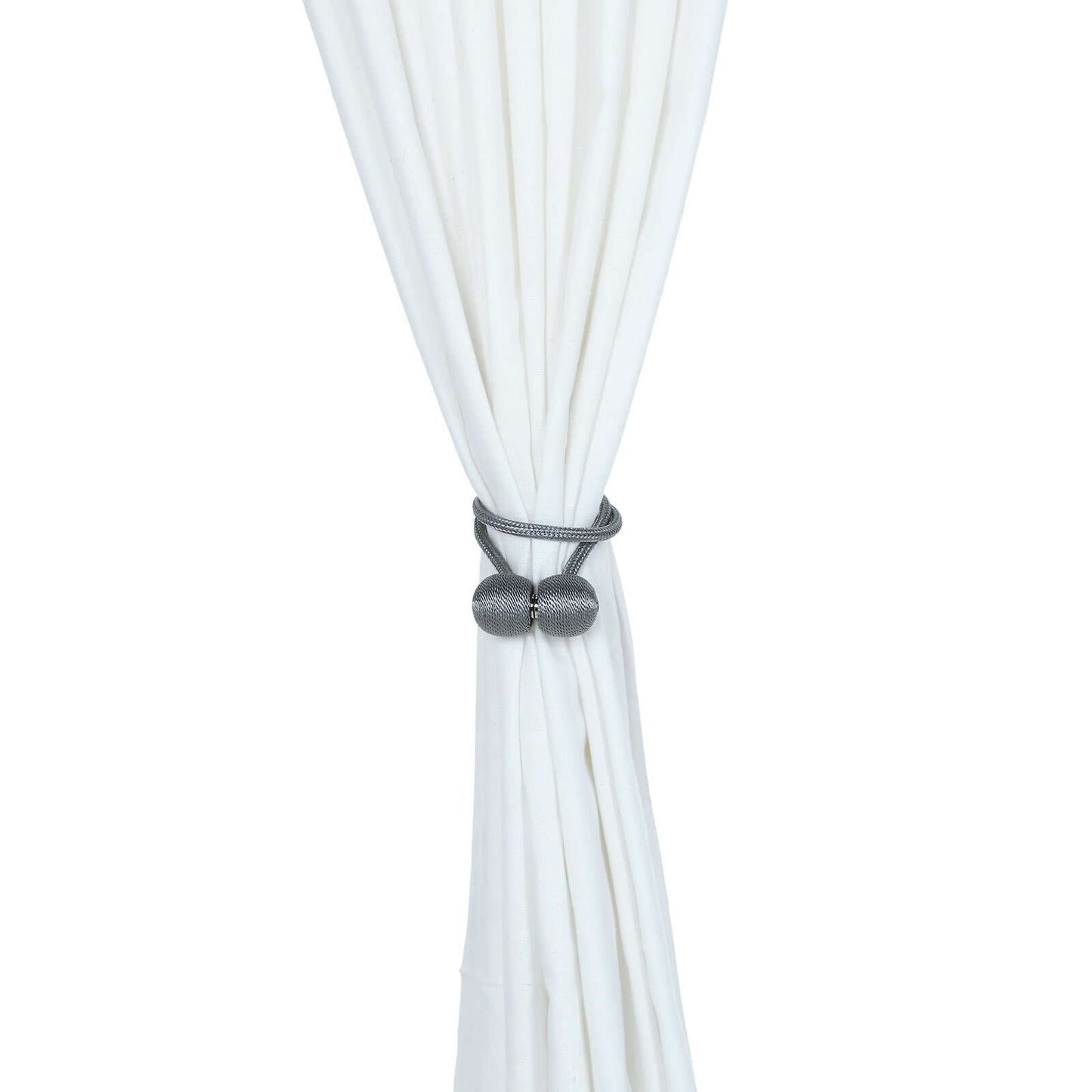 2 Pack Silver Magnetic Curtain Tie Backs For Window Drapes and Backdrop Panels