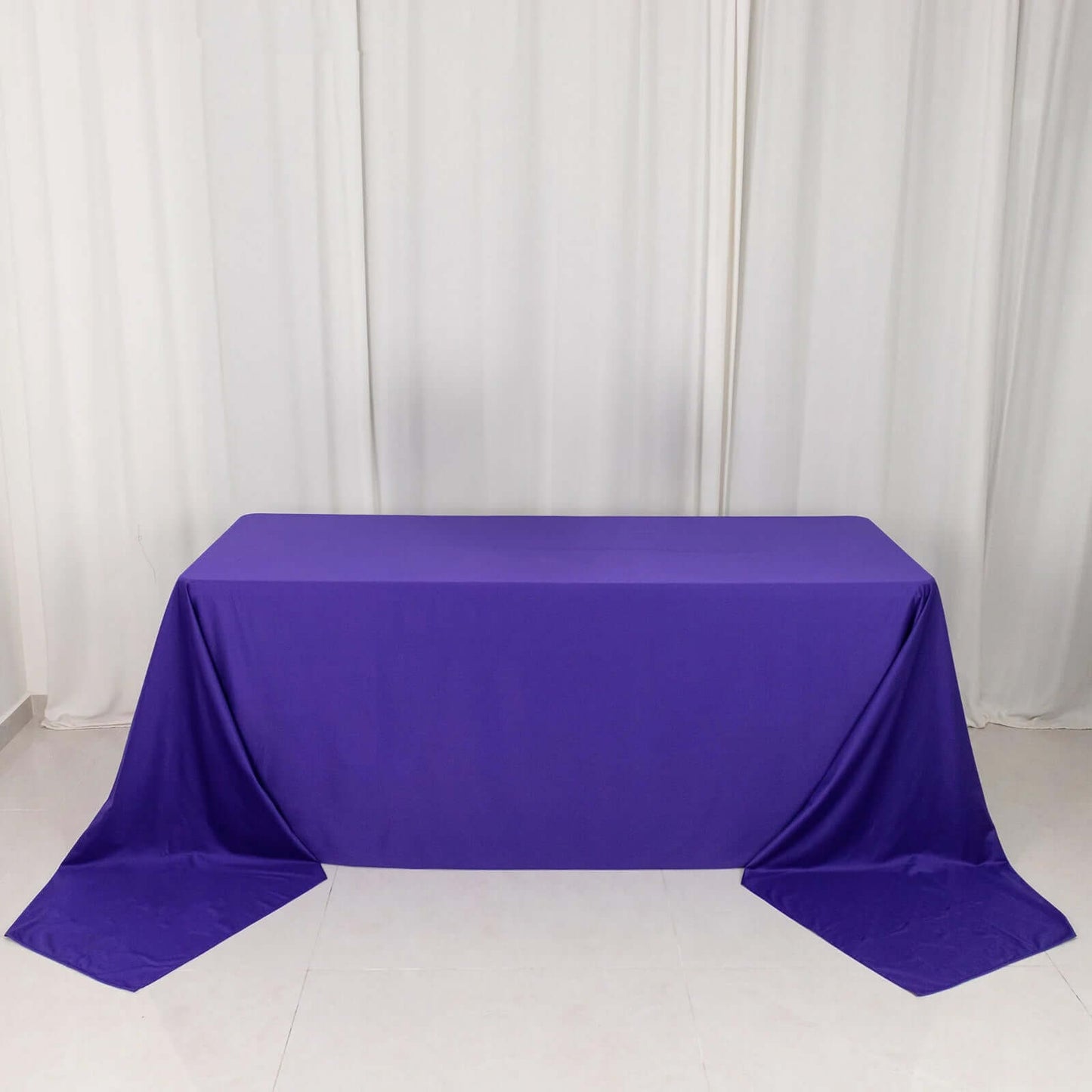 Scuba Rectangular 90"x156" Tablecloth Purple - Wrinkle Free, Stain Resistant & Seamless Table Cover