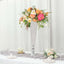 2-Pack Crystal Beaded Trumpet Vase Set Silver - Table Centerpiece for Weddings and Events 32"