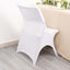 Premium Stretch Spandex Chair Cover White for Folding Chairs - Stylish 3-Way Open Arch 160GSM Fitted Slipcover with Reinforced Foot Pockets
