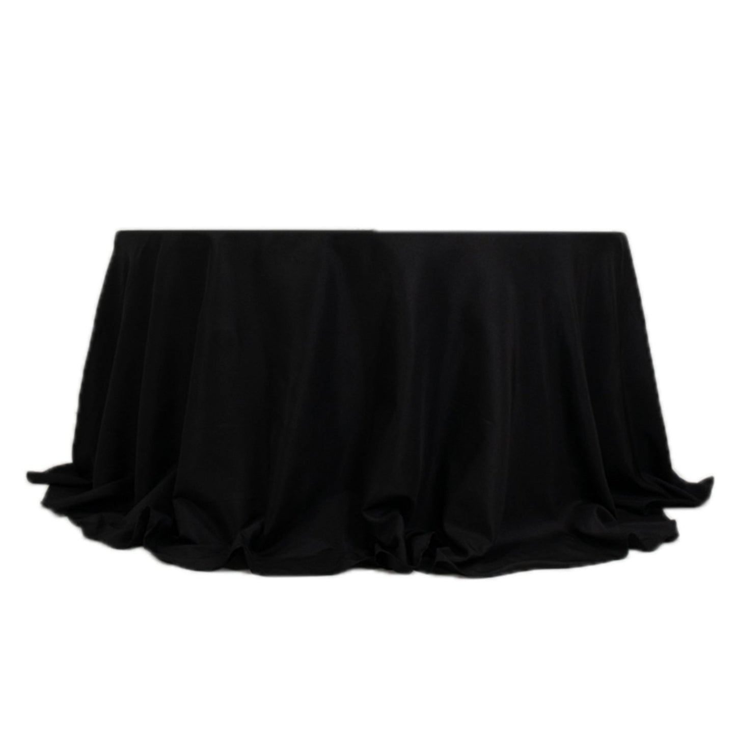 Fire Retardant Premium Polyester 132" Round Tablecloth Black - High-Performance Seamless Table Cover