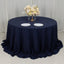 Cotton Blend 132" Round Tablecloth Navy Blue - Seamless Wrinkle-Resistant Table Cover
