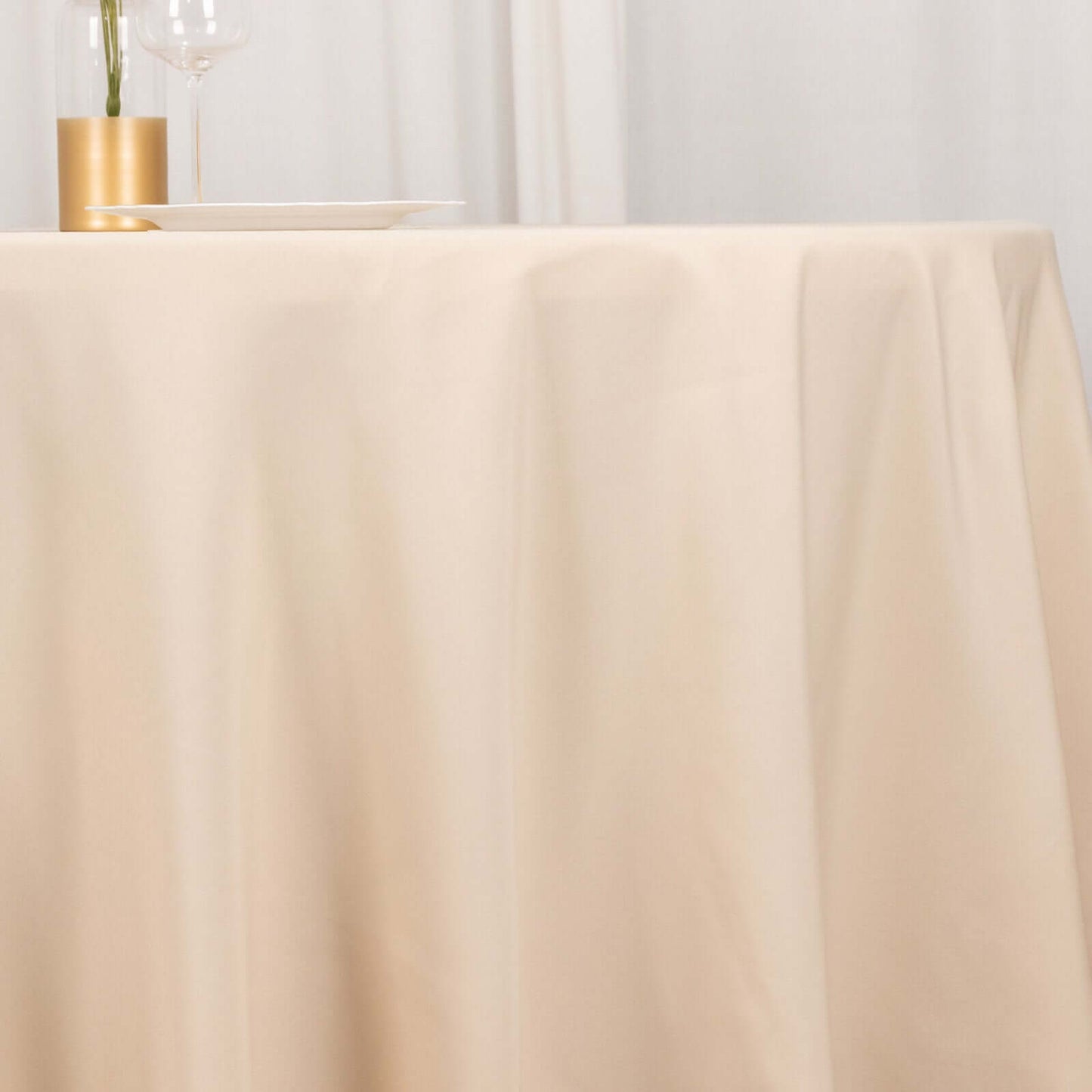 Premium Polyester Square Tablecloth 70"x70" Beige 220GSM Wrinkle-Resistant Table Cover