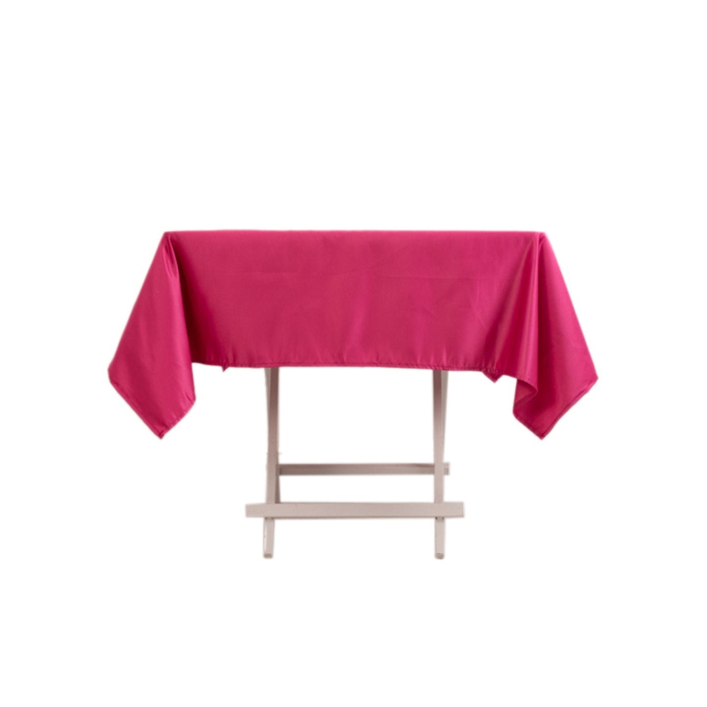 Lamour Satin 54"x54" Square Tablecloth Fuchsia - Durable & Silk-Like Table Cover