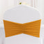 5 Pack Spandex Chair Sashes Gold Ruffled Style - Wide Easy to Use Stretch Chair Bands for Classy Wedding and Event Decor 8"x13"