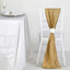 5 Pack Taffeta 6"x106" Chair Sashes Gold Accordion Crinkle Texture - Stylish Decor for Weddings & Gatherings