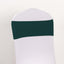 5 Pack Spandex Chair Sashes Hunter Emerald Green with Gold Rhinestone Buckles - Reusable Four-Way Stretch Sash Bands 5"x14"