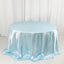 Satin 132" Round Tablecloth Light Blue - Stylish Seamless Table Cover