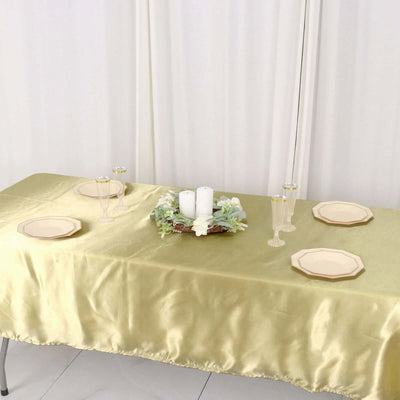 Satin Rectangular 60"x102" Tablecloth Champagne - Smooth and Lustrous Table Cover