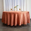 Satin 108" Round Tablecloth Terracotta (Rust) - Smooth and Lustrous Table Cover