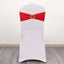 5 Pack Spandex Chair Sashes Red with Gold Rhinestone Buckles - Reusable Four-Way Stretch Sash Bands 5"x14"