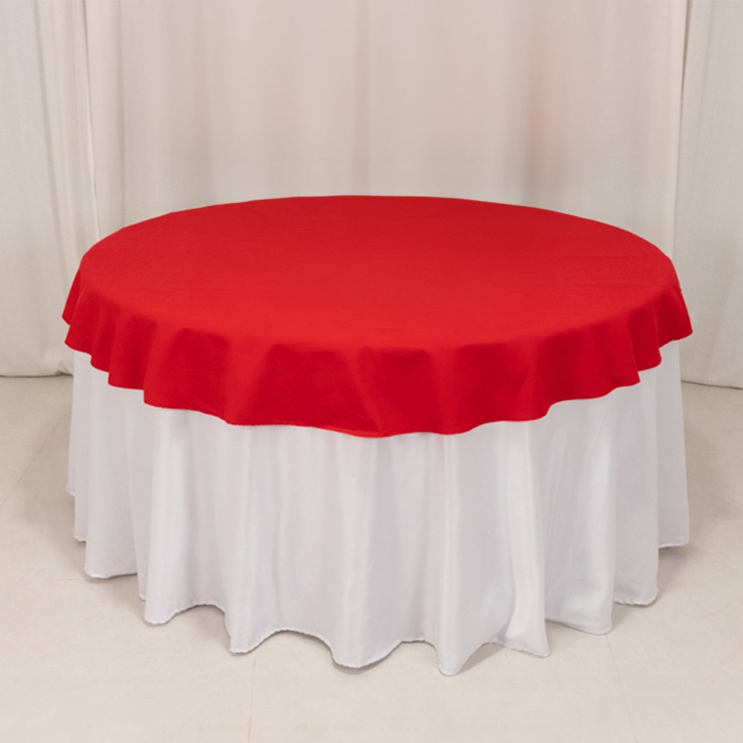 Cotton Blend 70" Round Tablecloth Red - Wrinkle-Resistant Table Cover