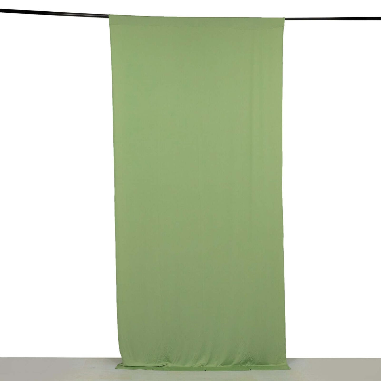 Sage Green 4-Way Stretch Spandex Event Curtain Drapes, Wrinkle Free Backdrop Event Panel with Rod Pockets - 5ftx10ft